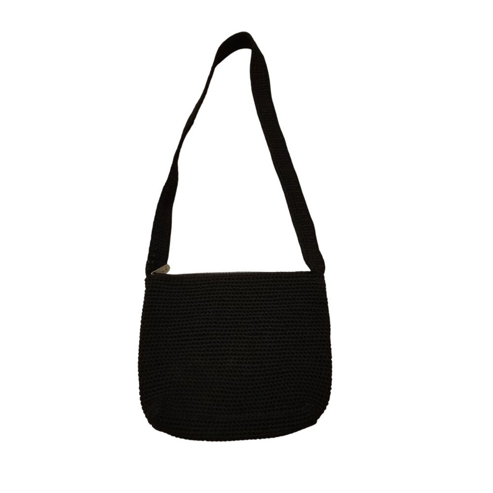 The Sak Crossbody Crochet Bag Black Satchel Small Side Purse Full Zip